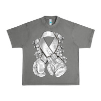 Tornado Lung Cancer white ribbon with boxing gloves Urban Heavy Tee - NancyCooperArtShop