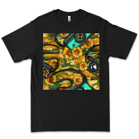 Black Leopard Digital Camera And Sunflowers With Camouflage Seamless Pattern Premium Tee - BundleAndBundleShop