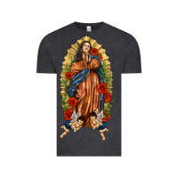 Vintage Black Lady of Guadalupe with Roses Vintage Tee - texasbilliewilder