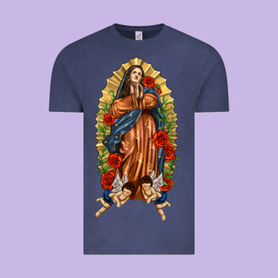 Lady Of Guadalupe With Roses Vintage Tee Designed By Texasbilliewilder
