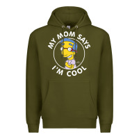 Army Green The Simpsons Milhouse My Mom Says I'm Cool V1 Premium Hoodie - tuanDangUi