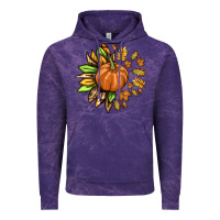 Cloud Purple Fall Sunflower with Pumpkin Vintage Hoodie - texasbilliewilder