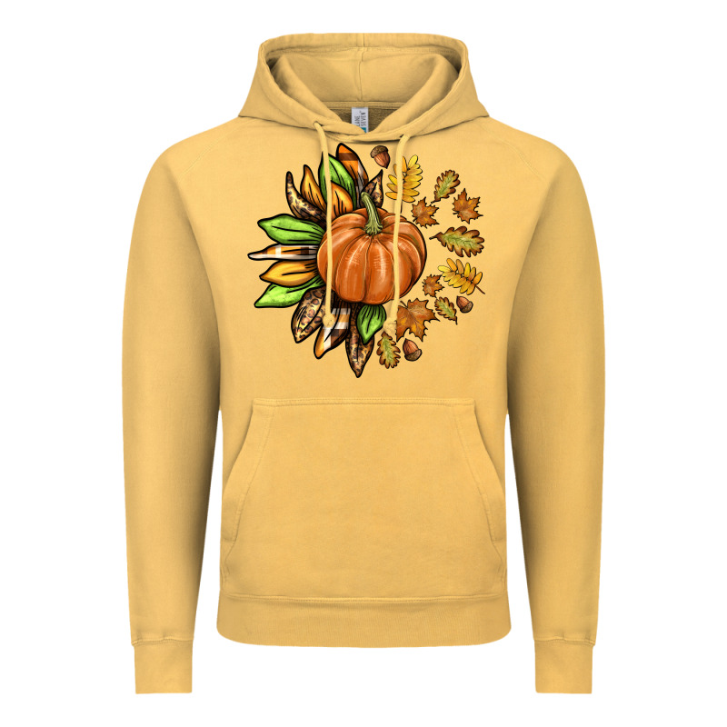 Fall Sunflower With Pumpkin Vintage Hoodie by texasbilliewilder | Teevron