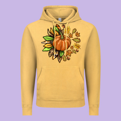 Fall Sunflower With Pumpkin Vintage Hoodie Designed By Texasbilliewilder