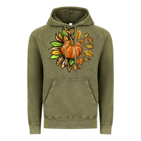 Vintage Olive Fall Sunflower with Pumpkin Vintage Hoodie - texasbilliewilder