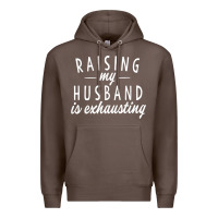 Coffee raising my husband is exhausting wife gifts funny Premium Hoodie - tuanDangUi