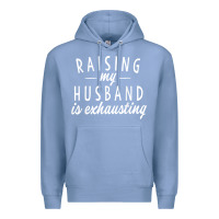 Colony Blue raising my husband is exhausting wife gifts funny Premium Hoodie - tuanDangUi