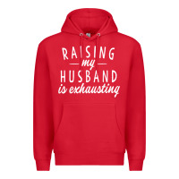 Red raising my husband is exhausting wife gifts funny Premium Hoodie - tuanDangUi