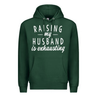 Sports Green raising my husband is exhausting wife gifts funny Premium Hoodie - tuanDangUi