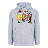 Heather Grey all i need is beer king cake crawfish Heavyweight Hoodie - SublimationCraftShop