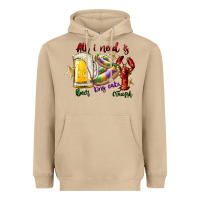 Mushroom all i need is beer king cake crawfish Heavyweight Hoodie - SublimationCraftShop