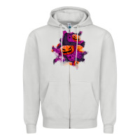Dove Grey halloween pumpkin patch  3 Zipper Hoodie - BundleAndBundleShop