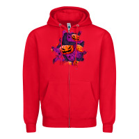 Red halloween pumpkin patch  3 Zipper Hoodie - BundleAndBundleShop