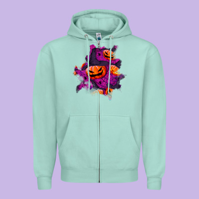 Halloween Pumpkin Patch  3 Zipper Hoodie Designed By Bundleandbundleshop