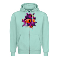 Seafoam halloween pumpkin patch  3 Zipper Hoodie - BundleAndBundleShop