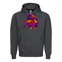 Smoke halloween pumpkin patch  3 Zipper Hoodie - BundleAndBundleShop