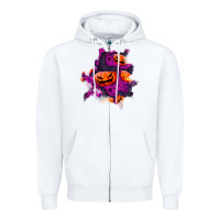 White halloween pumpkin patch  3 Zipper Hoodie - BundleAndBundleShop