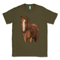 Army Green brown horse Classic Tee - RanaPortraitStore