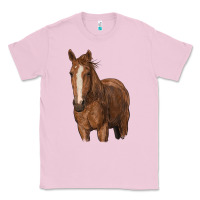 Bubblegum Pink brown horse Classic Tee - RanaPortraitStore