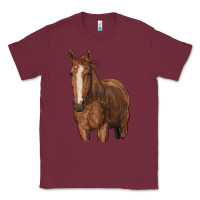 Burgundy brown horse Classic Tee - RanaPortraitStore