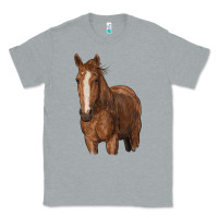 Heather Grey brown horse Classic Tee - RanaPortraitStore