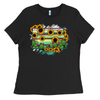 Black North Dakota State Map Ladies Tee - RanaPortraitStore