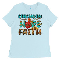 Baby Blue Strength Hope Faith Ladies Tee - BundleAndBundleShop