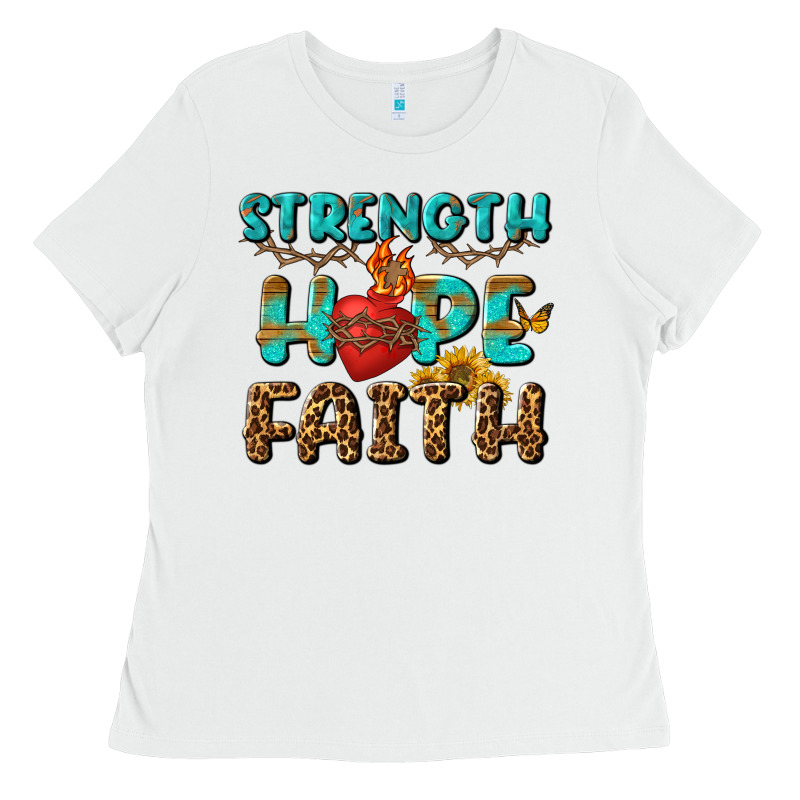 Strength Hope Faith Ladies Tee by BundleAndBundleShop | Teevron