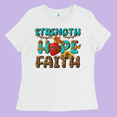 Strength Hope Faith Ladies Tee Designed By Bundleandbundleshop