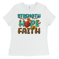 White Strength Hope Faith Ladies Tee - BundleAndBundleShop