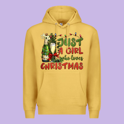 Just A Girl Who Loves Christmas Premium Hoodie Designed By Bundleandbundleshop