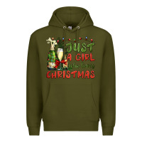 Army Green just a girl who loves christmas Premium Hoodie - BundleAndBundleShop