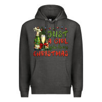 Charcoal Heather just a girl who loves christmas Premium Hoodie - BundleAndBundleShop