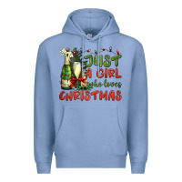 Colony Blue just a girl who loves christmas Premium Hoodie - BundleAndBundleShop