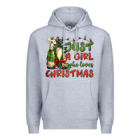 Heather Grey just a girl who loves christmas Premium Hoodie - BundleAndBundleShop