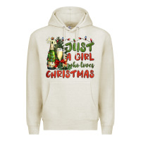 Oatmeal Heather just a girl who loves christmas Premium Hoodie - BundleAndBundleShop