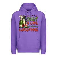 Purple just a girl who loves christmas Premium Hoodie - BundleAndBundleShop