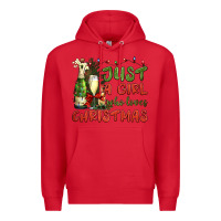 Red just a girl who loves christmas Premium Hoodie - BundleAndBundleShop