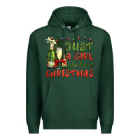 Sports Green just a girl who loves christmas Premium Hoodie - BundleAndBundleShop
