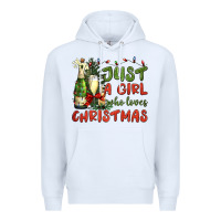 White just a girl who loves christmas Premium Hoodie - BundleAndBundleShop