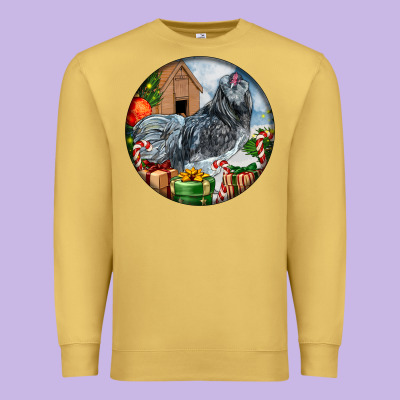 Ameraucana Rooster Christmas Premium Sweatshirt Designed By Lillyallendesigns