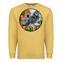 Antique Gold ameraucana rooster christmas Premium Sweatshirt - LillyAllenDesigns