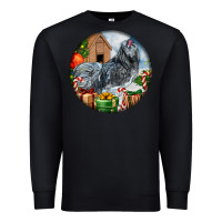 Black ameraucana rooster christmas Premium Sweatshirt - LillyAllenDesigns