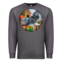 Charcoal Heather ameraucana rooster christmas Premium Sweatshirt - LillyAllenDesigns
