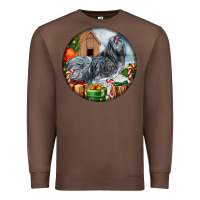 Chestnut ameraucana rooster christmas Premium Sweatshirt - LillyAllenDesigns