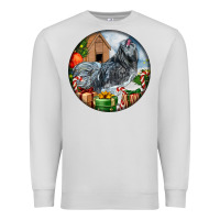 Dove Grey ameraucana rooster christmas Premium Sweatshirt - LillyAllenDesigns