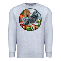 Heather Grey ameraucana rooster christmas Premium Sweatshirt - LillyAllenDesigns