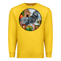 Lemon ameraucana rooster christmas Premium Sweatshirt - LillyAllenDesigns