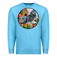 Ocean Blue ameraucana rooster christmas Premium Sweatshirt - LillyAllenDesigns