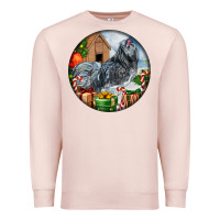 Pale Pink ameraucana rooster christmas Premium Sweatshirt - LillyAllenDesigns